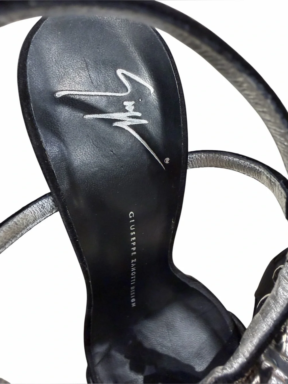 Guiseppe Zannoti Heels With Blue Chrystal Embellishment Very Light Wear Y2K